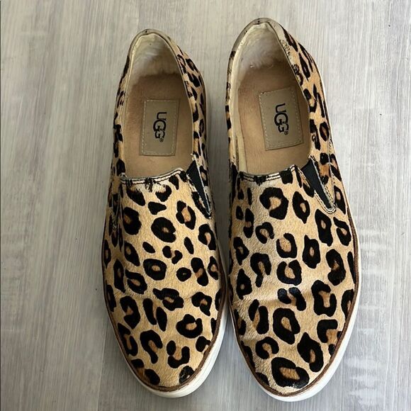 UGG Kilie Tan and Black Leopard Slip-On Shoes - Picture 1 of 11